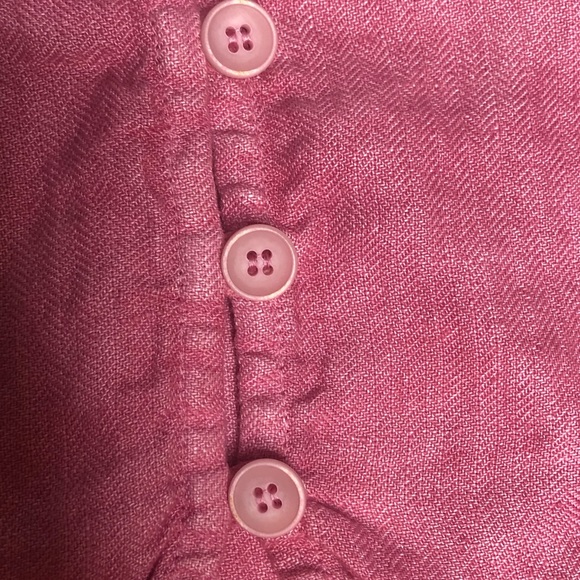 Sunday St Tropez Pink Linen Ruffle Tank S - Picture 12 of 14